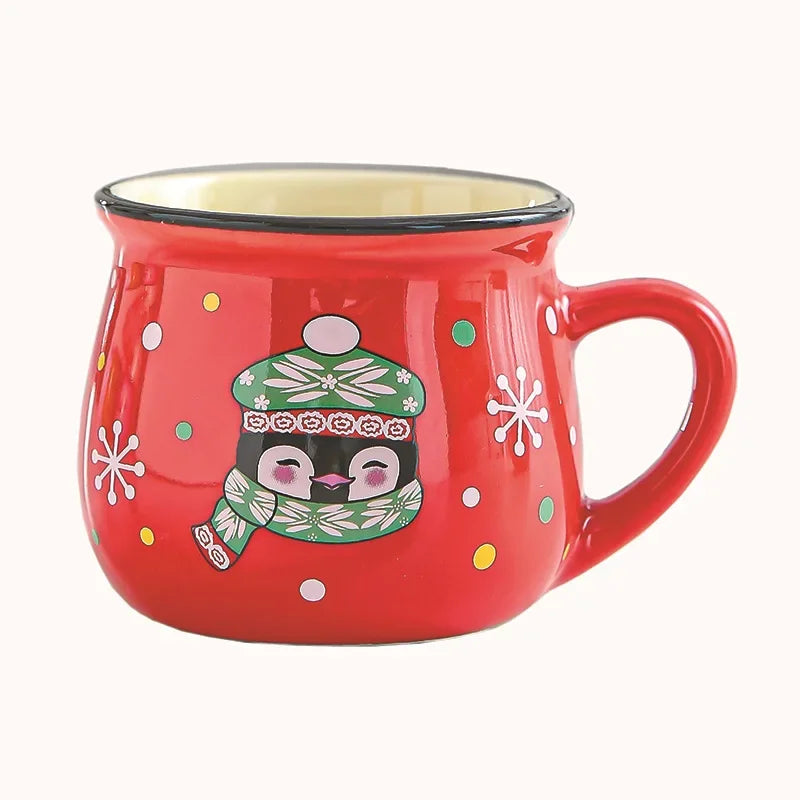 150ML Ceramic Christmas Mugs Cartoon Santa Style Cute Elk Snowman Mousse Cup for Office Home Breakfast Milk Mug Kids Xmas Gifts