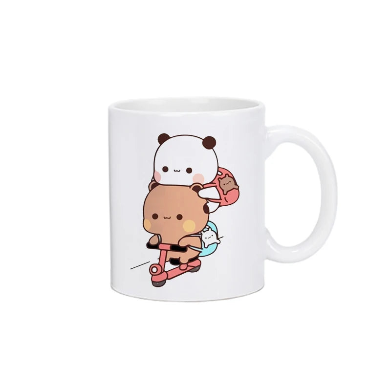 Coffee Milk Cup Mocha Cat Panda Bear Couple Mug