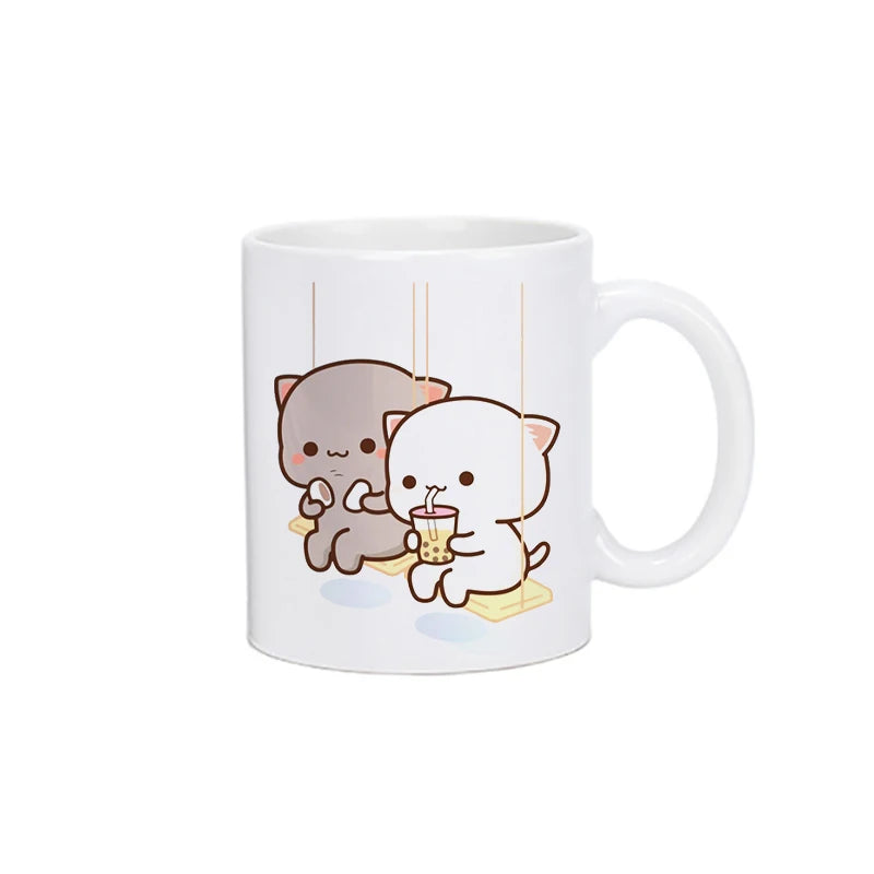 Coffee Milk Cup Mocha Cat Panda Bear Couple Mug
