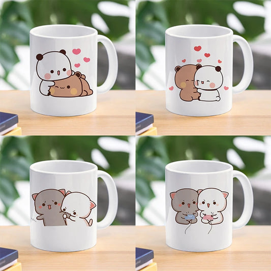 Coffee Milk Cup Mocha Cat Panda Bear Couple Mug